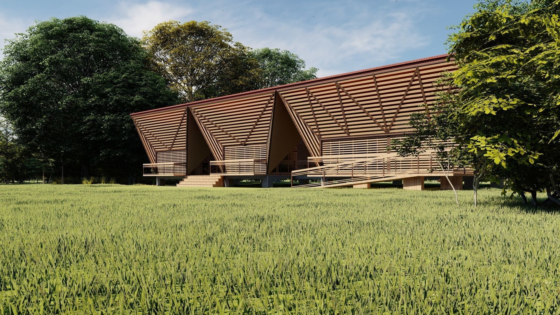 Temporary sustainable building 3D model_1