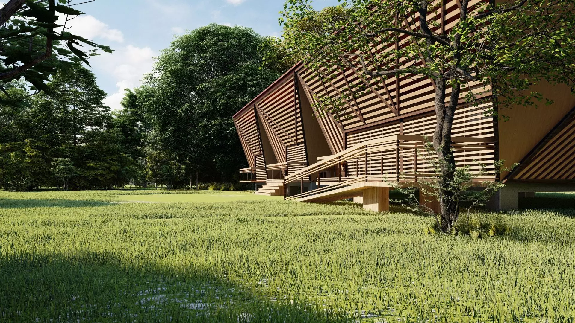 Temporary sustainable building 3D model_0