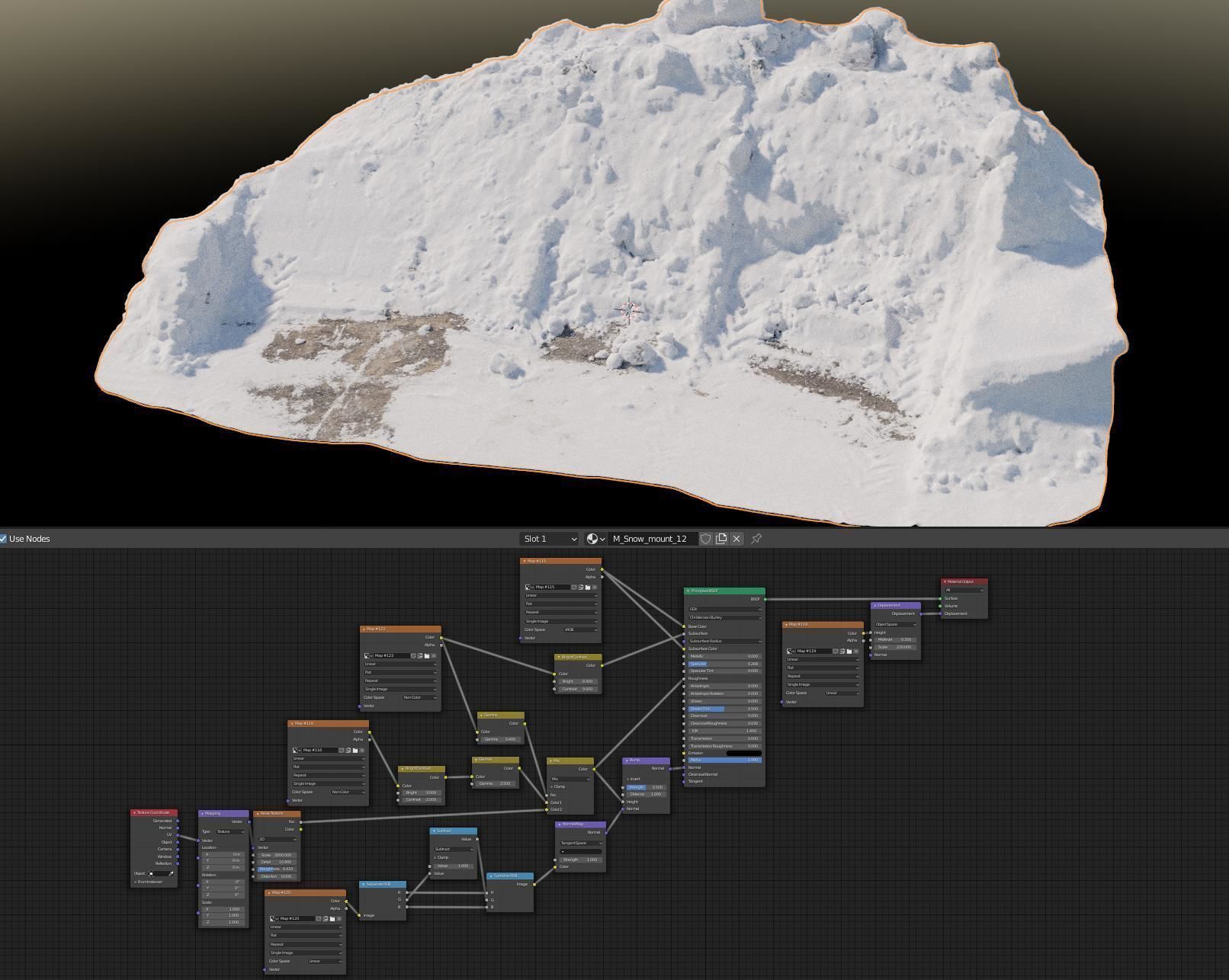 Snow wall Mountain 3D model_10