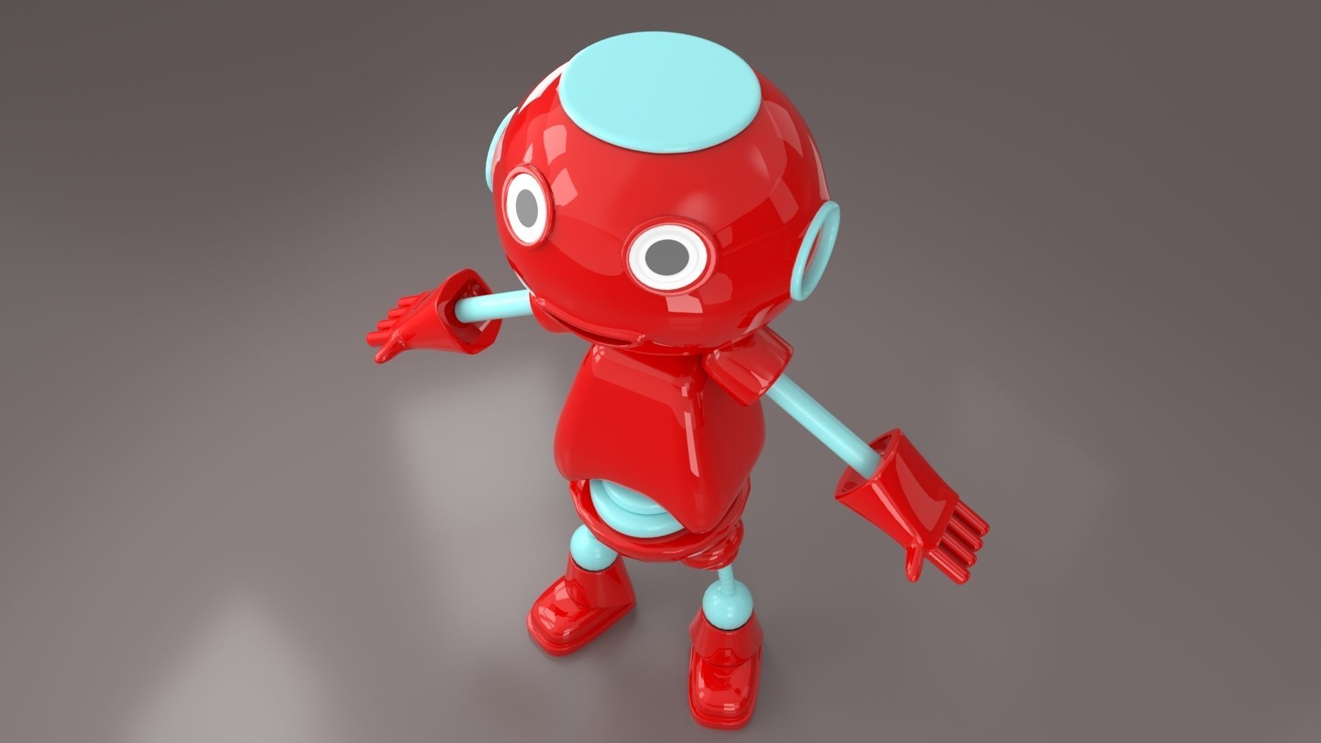 Cute Mini Robot Low-poly 3D model_5
