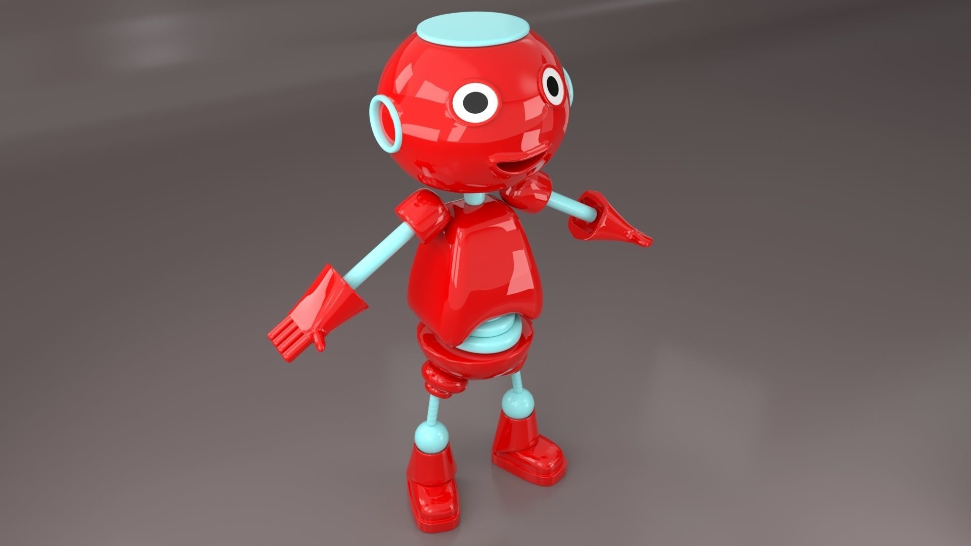 Cute Mini Robot Low-poly 3D model_4