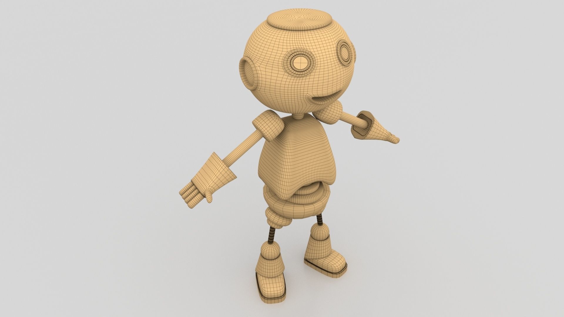 Cute Mini Robot Low-poly 3D model_6
