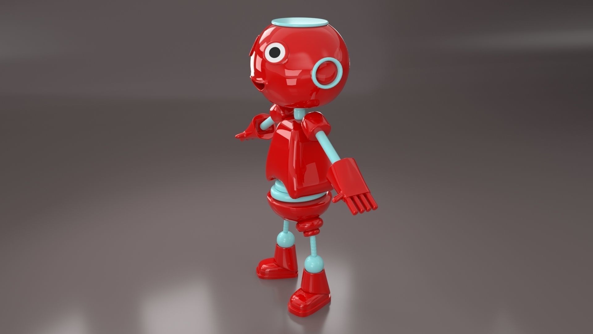 Cute Mini Robot Low-poly 3D model_3