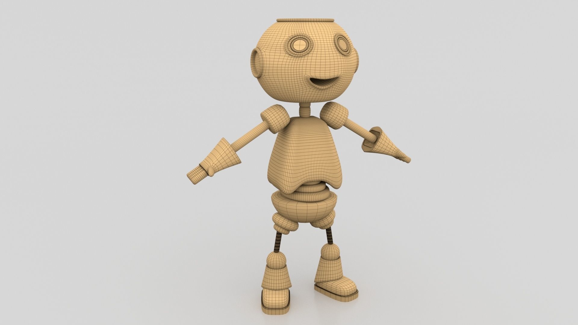 Cute Mini Robot Low-poly 3D model_7