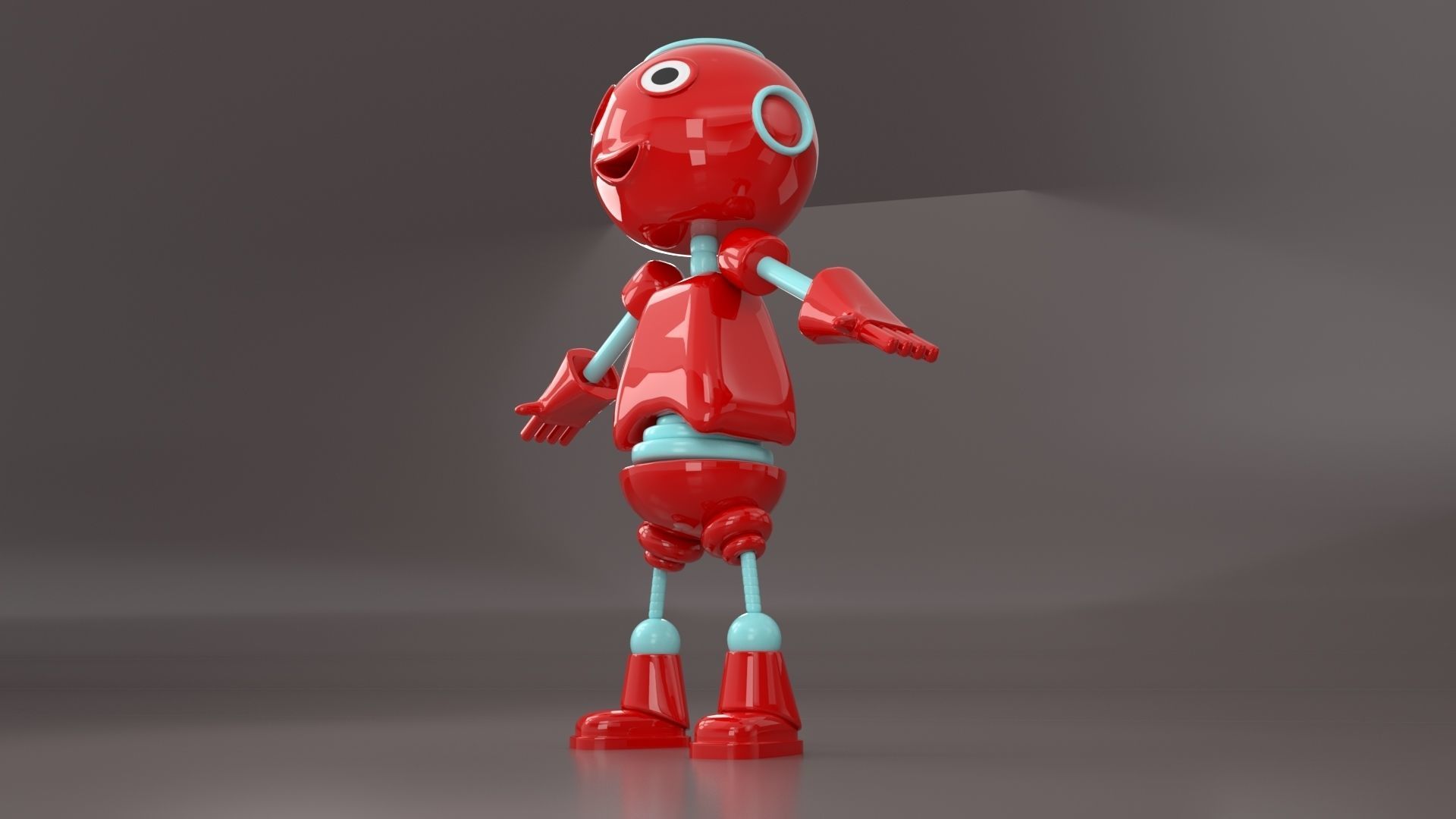 Cute Mini Robot Low-poly 3D model_2