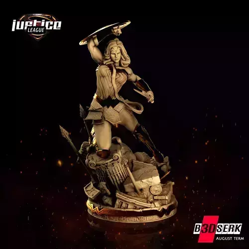 B3DSERK August Term Wonder Woman Sculpture ready for printing