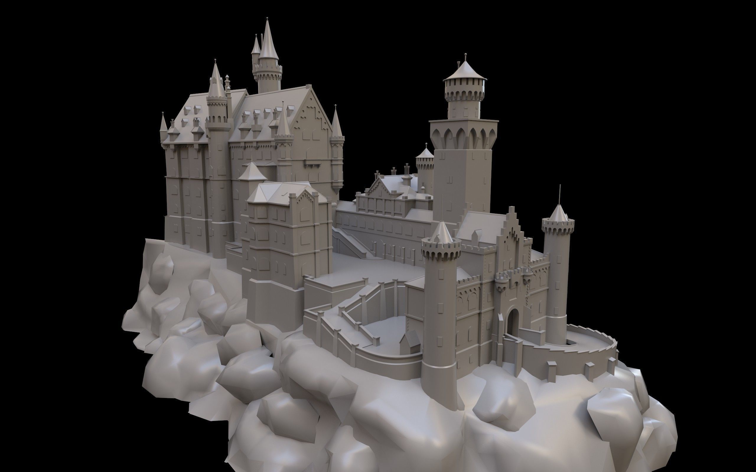 Neuschwanstein Castle Low-poly 3D model_11