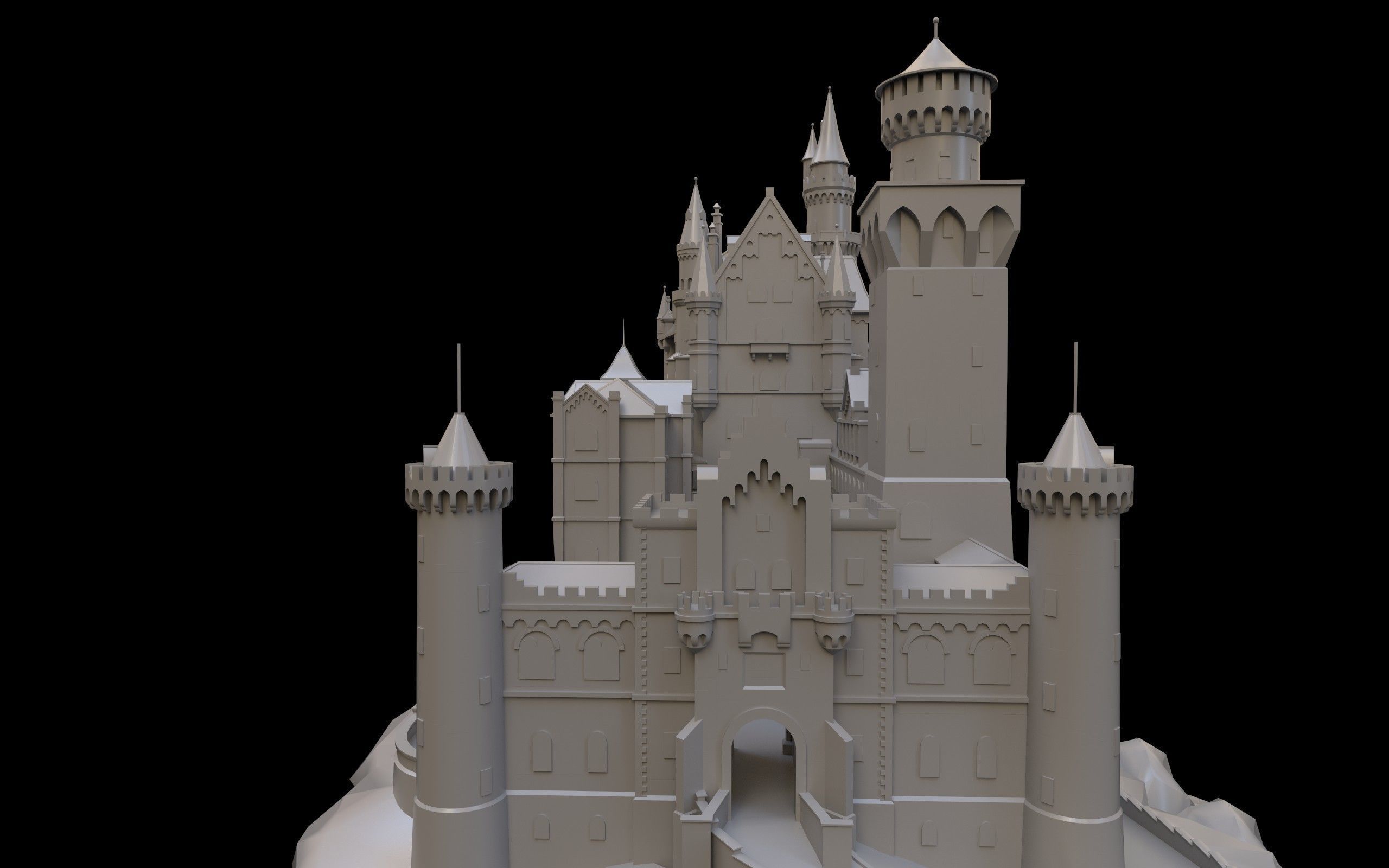 Neuschwanstein Castle Low-poly 3D model_7
