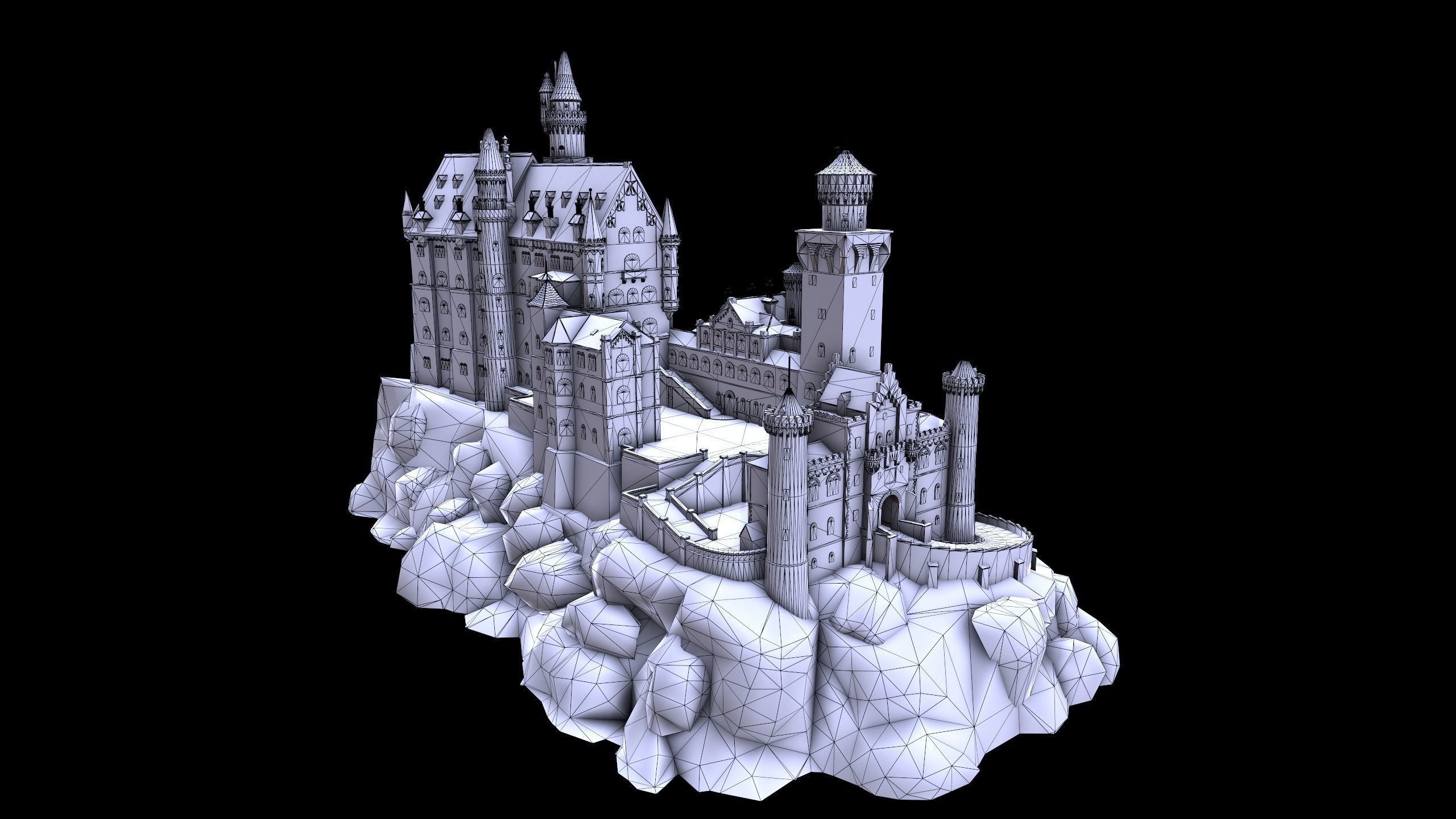 Neuschwanstein Castle Low-poly 3D model_12