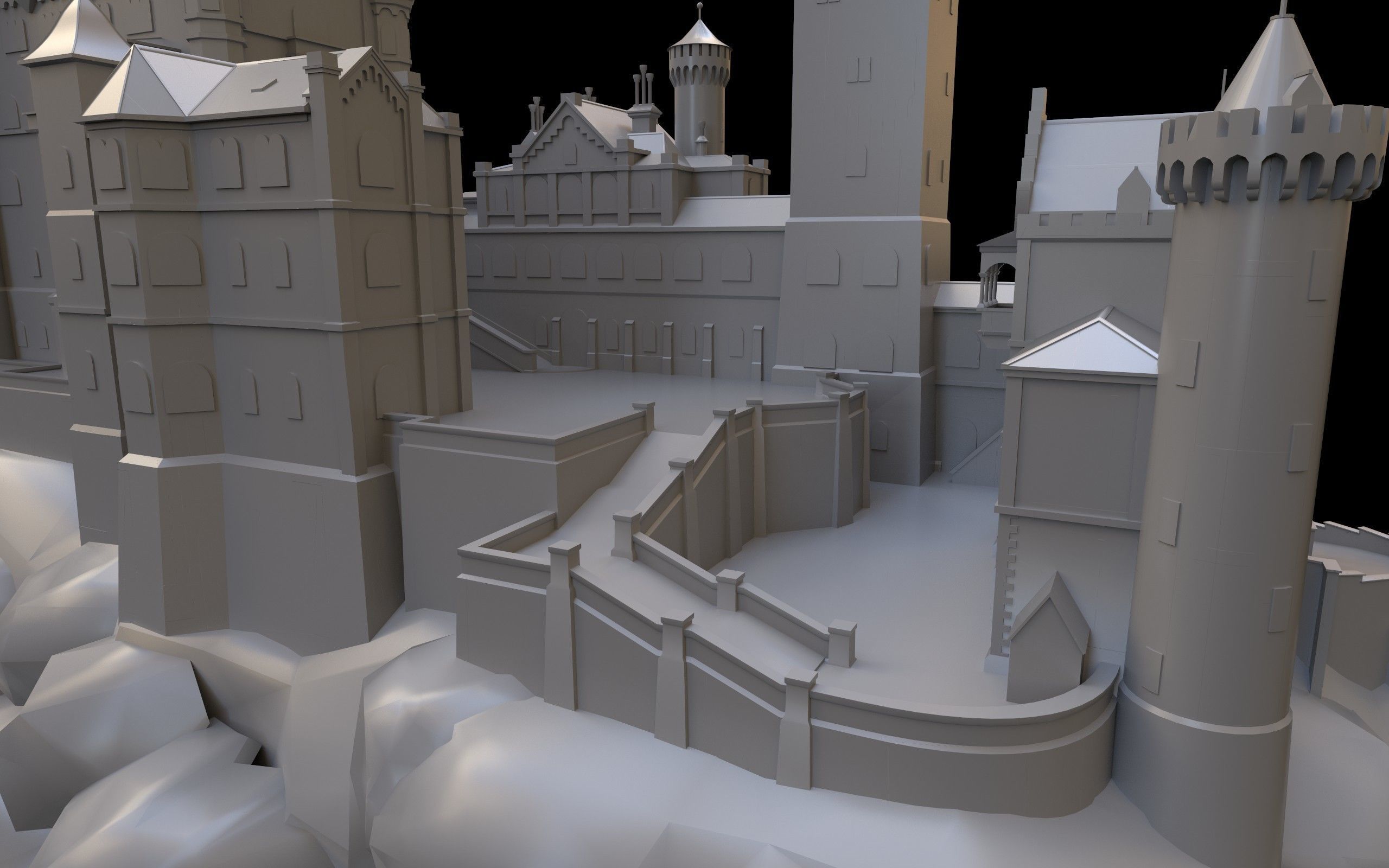 Neuschwanstein Castle Low-poly 3D model_6