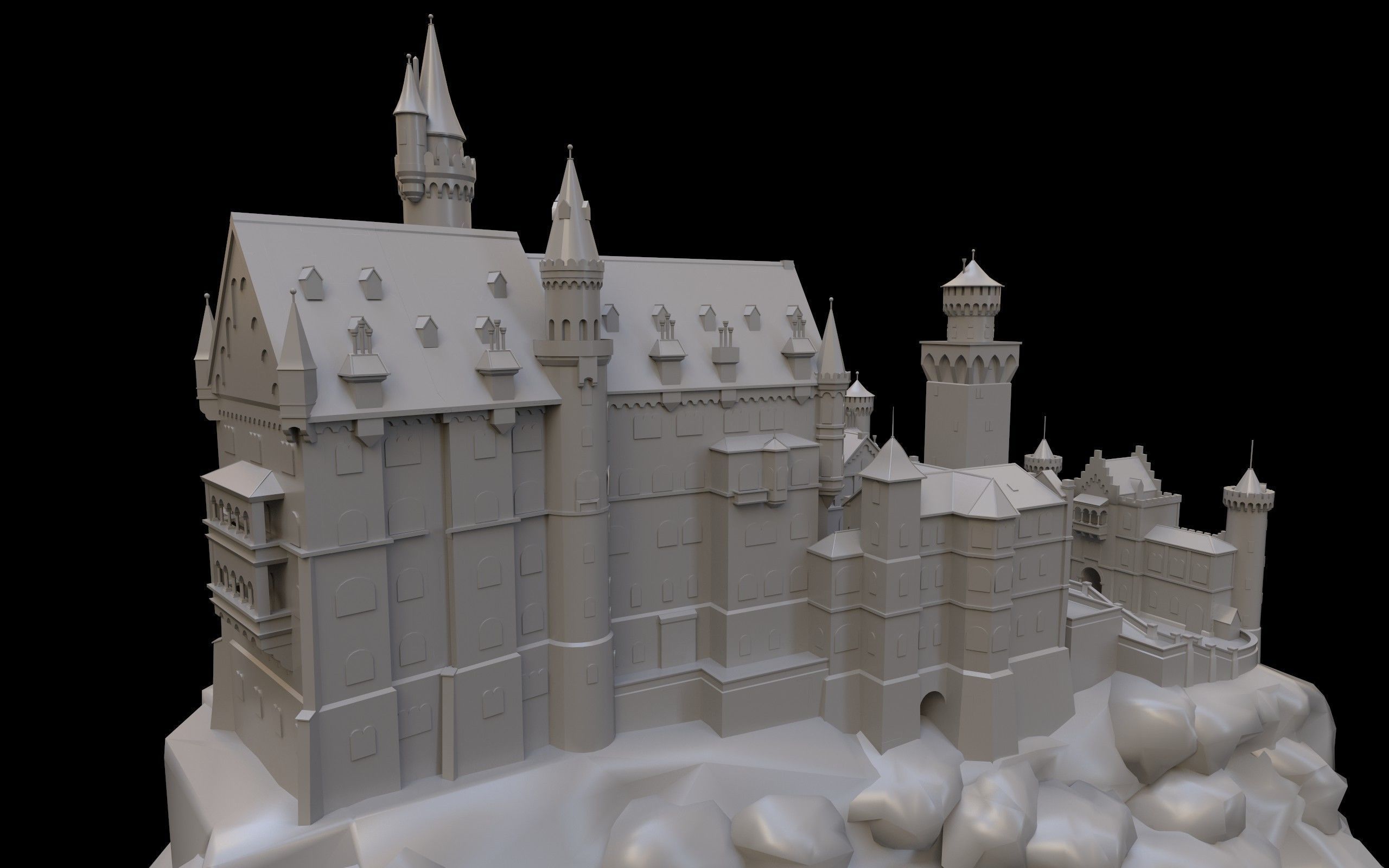 Neuschwanstein Castle Low-poly 3D model_5