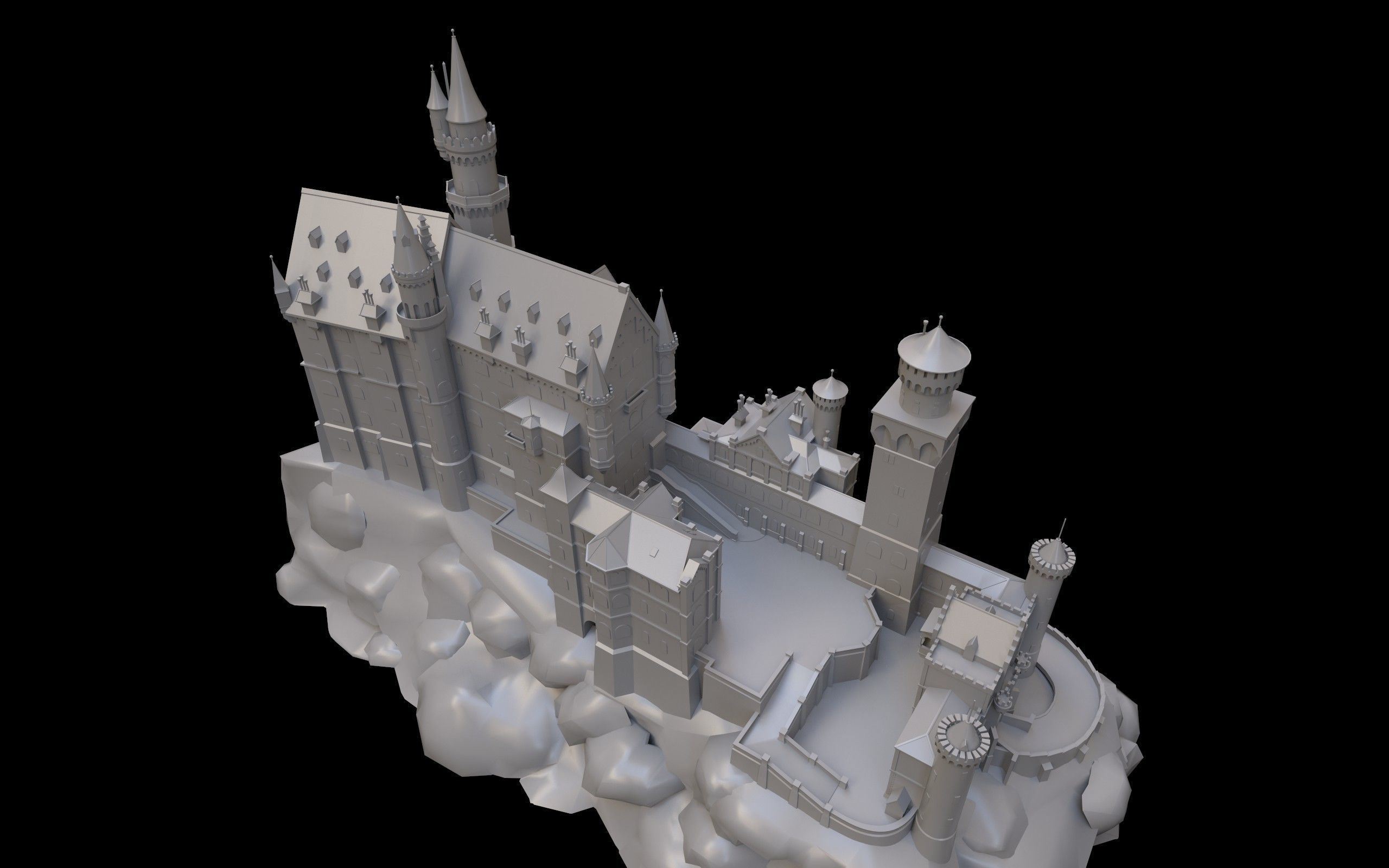 Neuschwanstein Castle Low-poly 3D model_10