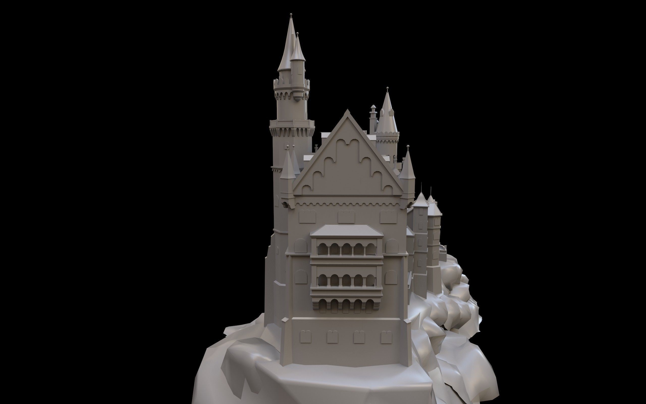 Neuschwanstein Castle Low-poly 3D model_4