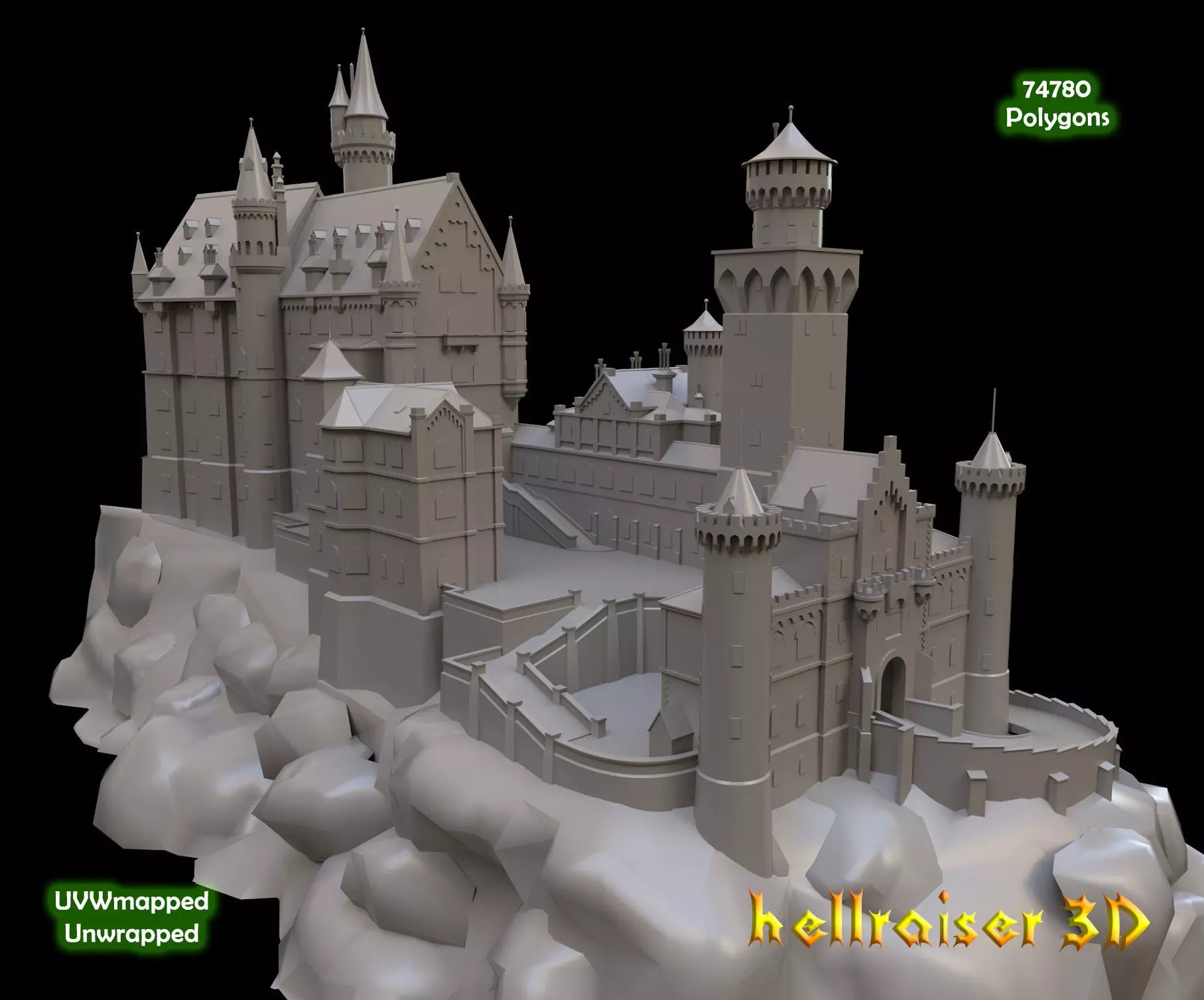 Neuschwanstein Castle Low-poly 3D model_0