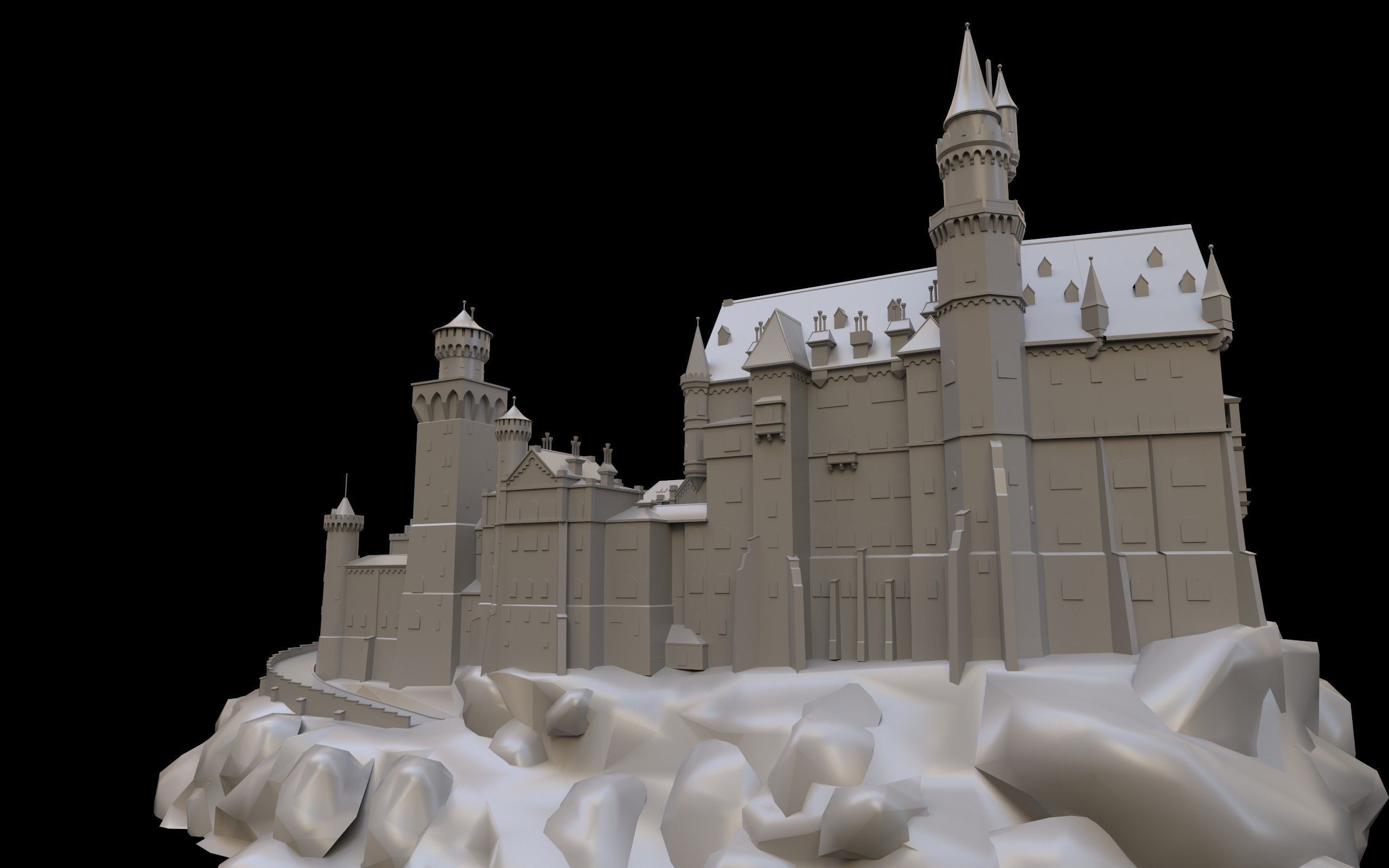 Neuschwanstein Castle Low-poly 3D model_9
