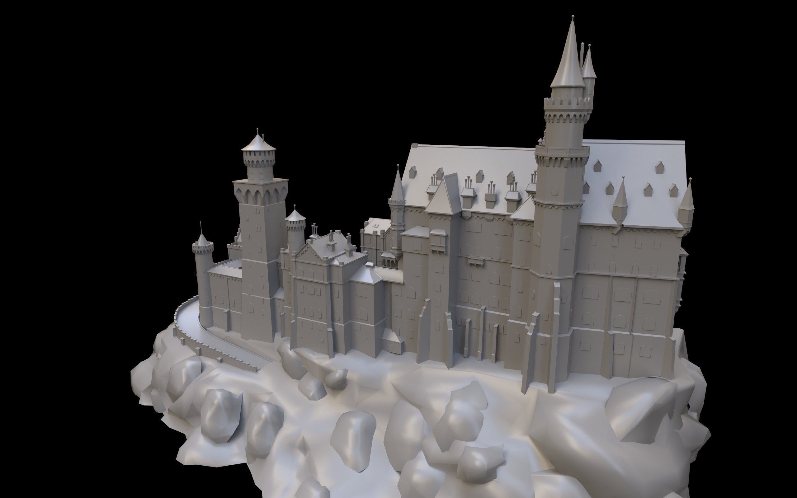 Neuschwanstein Castle Low-poly 3D model_3