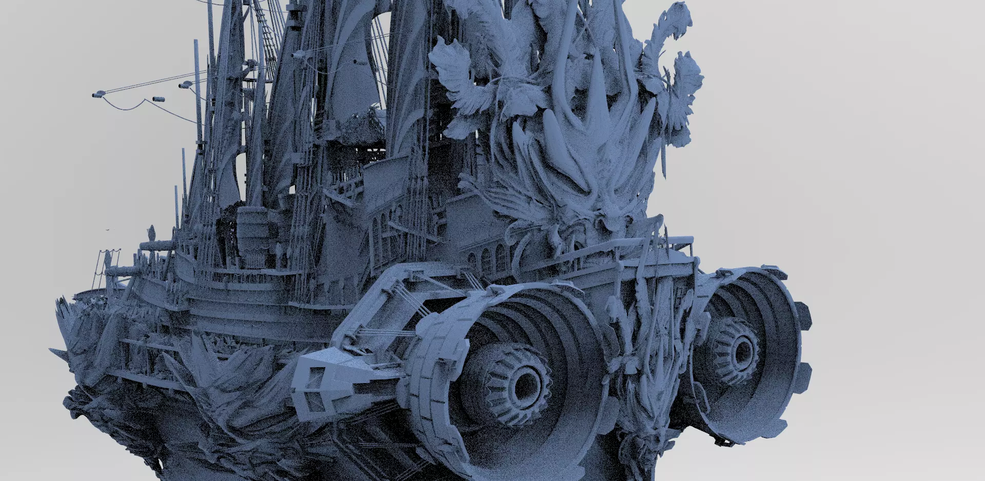 Dragon Queens Airship Huge 3D model_0