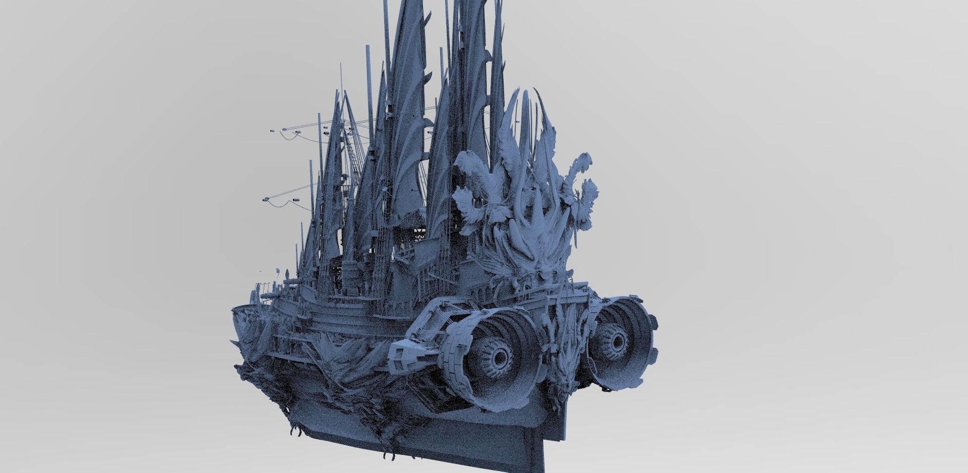 Dragon Queens Airship Huge 3D model_1