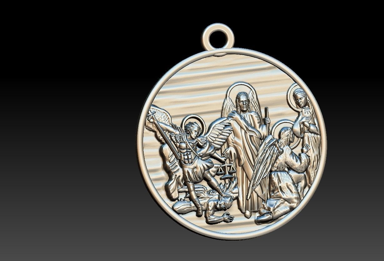 Three Archangels Arcanjos Michael Gabriel Raphael 3D print model_10