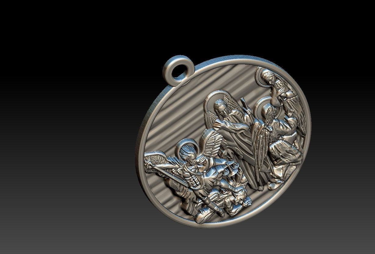 Three Archangels Arcanjos Michael Gabriel Raphael 3D print model_13