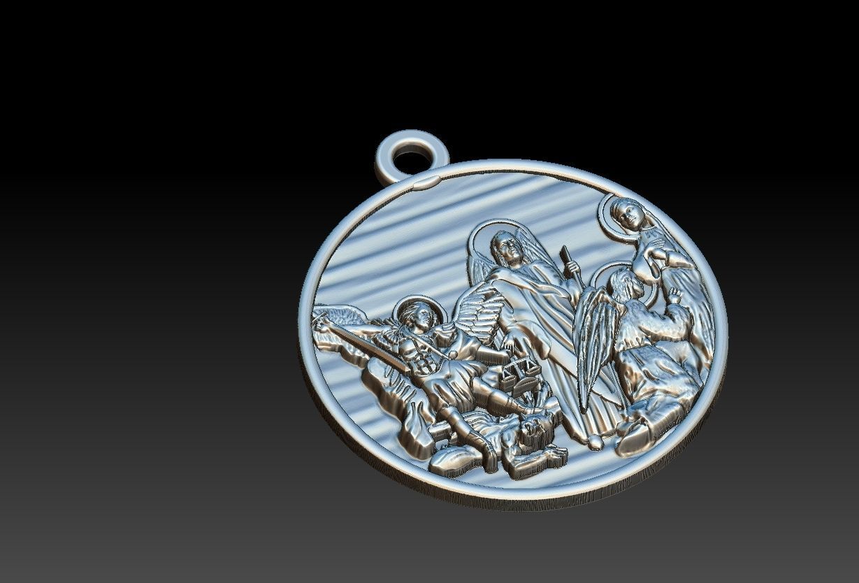 Three Archangels Arcanjos Michael Gabriel Raphael 3D print model_12