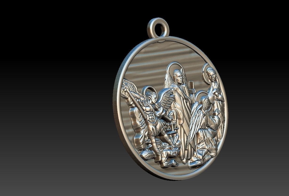 Three Archangels Arcanjos Michael Gabriel Raphael 3D print model_9