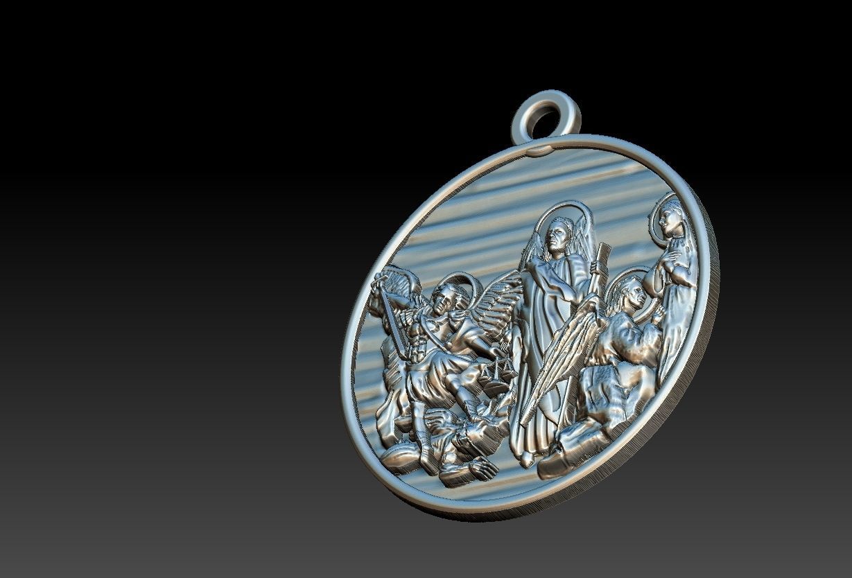 Three Archangels Arcanjos Michael Gabriel Raphael 3D print model_11