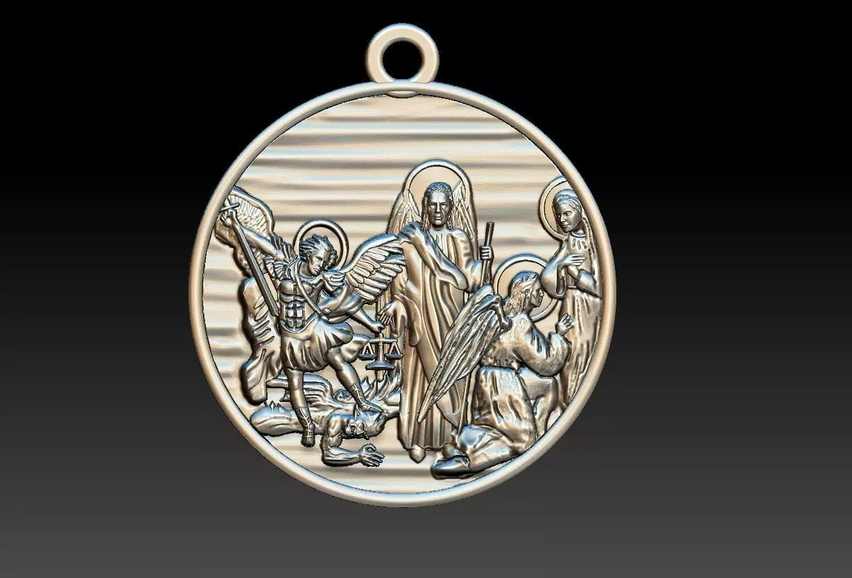 Three Archangels Arcanjos Michael Gabriel Raphael 3D print model_0