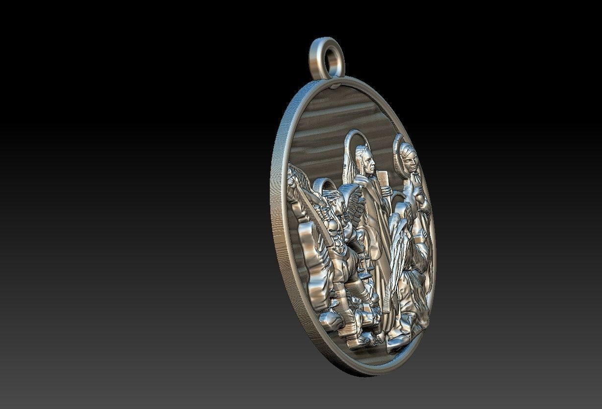 Three Archangels Arcanjos Michael Gabriel Raphael 3D print model_8