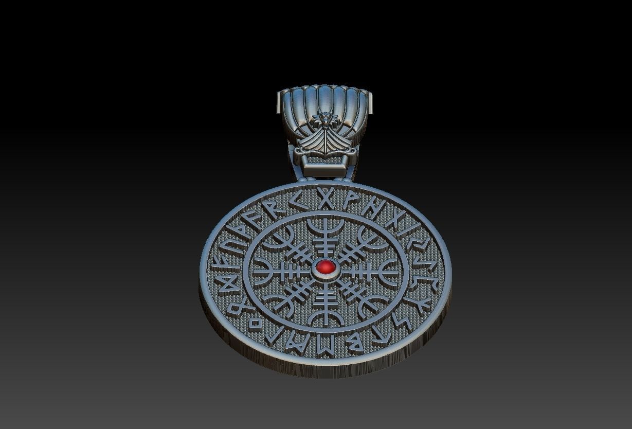 Vegvisir Viking Compass Bussola 3D print model_12