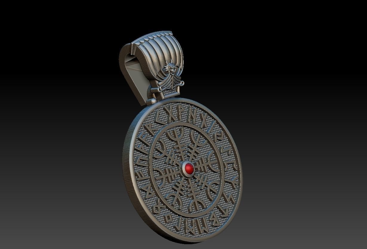 Vegvisir Viking Compass Bussola 3D print model_7