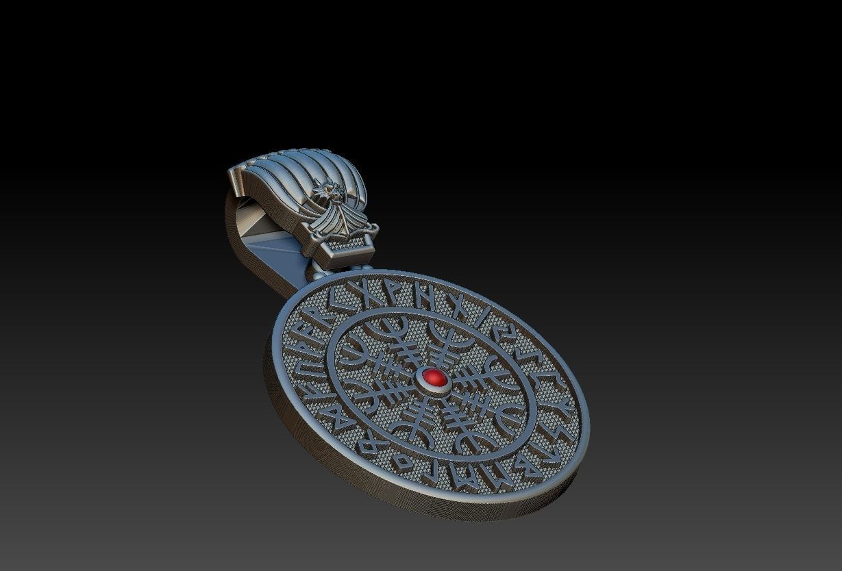 Vegvisir Viking Compass Bussola 3D print model_10