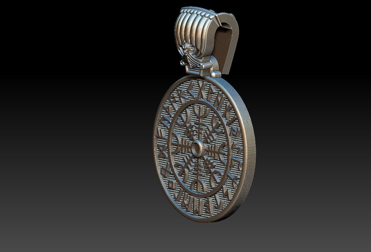 Vegvisir Viking Compass Bussola 3D print model_2
