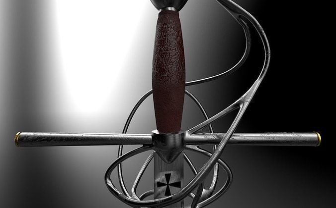 Italian rapier Low-poly 3D model