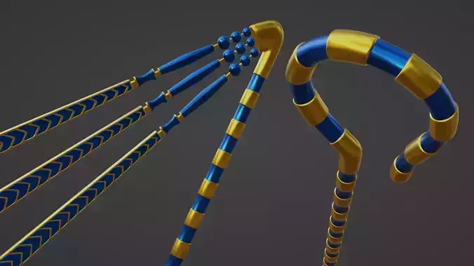 Egyptian Crook and Flail 3D model