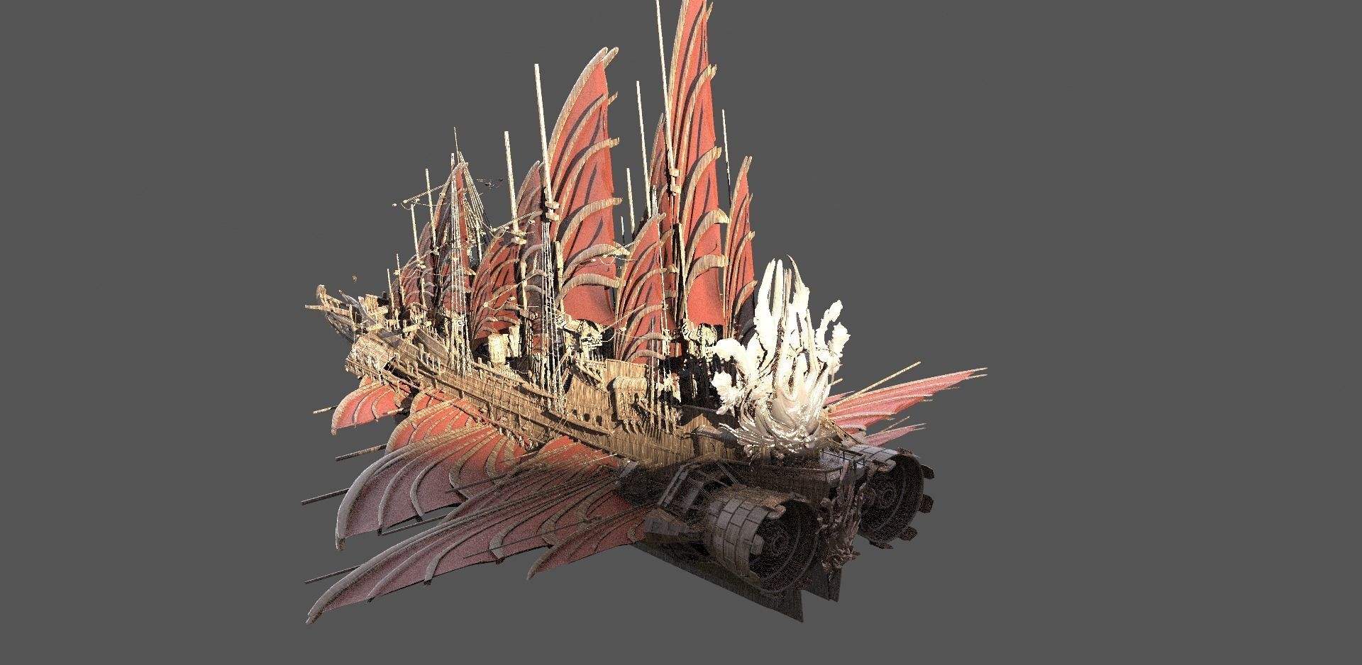 Samurai Airship Dragon Master 3D model_1