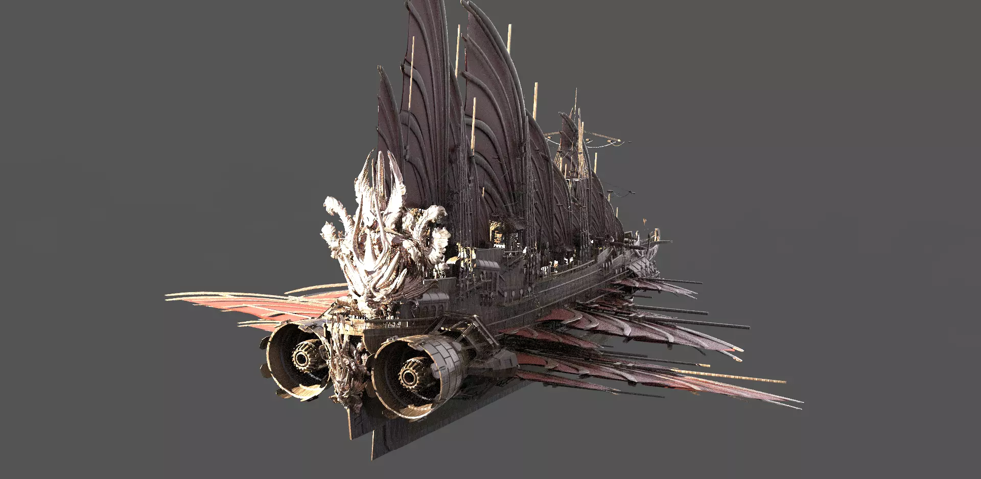 Samurai Airship Dragon Master 3D model_0
