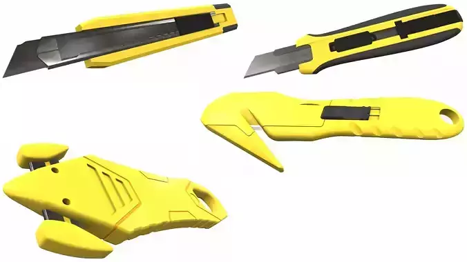 Paper pocket knives 3D Model Collection