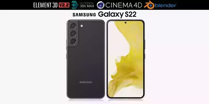 Samsung Galaxy S22 black 3D model