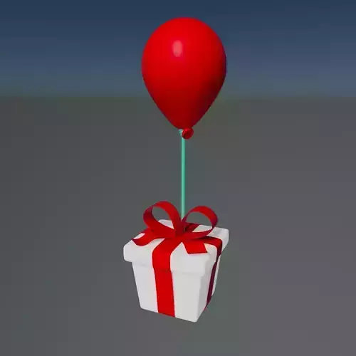 Animal Crossing Balloon Present Low-poly 3D model