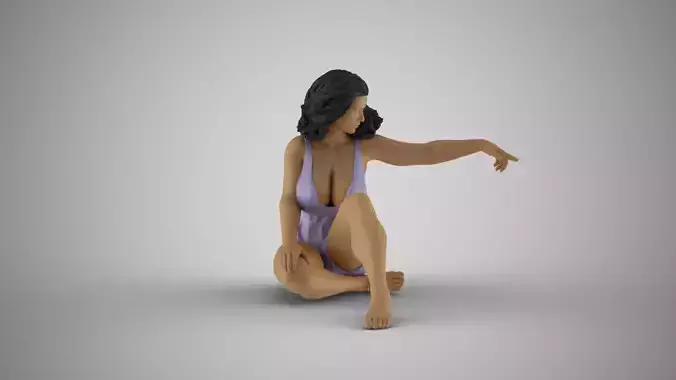 Woman Point to Show Something 3D print model