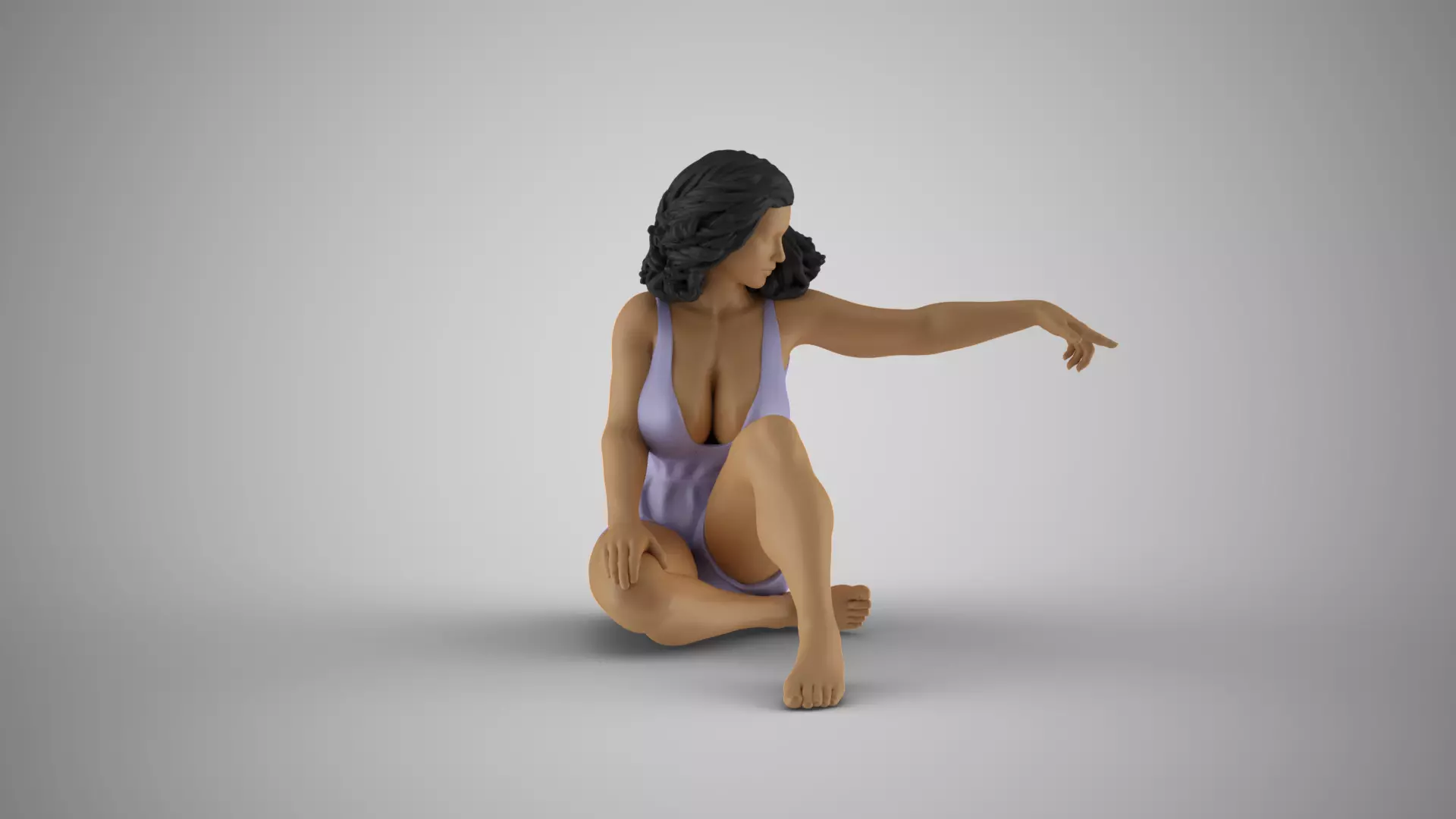 Woman Point to Show Something 3D print model