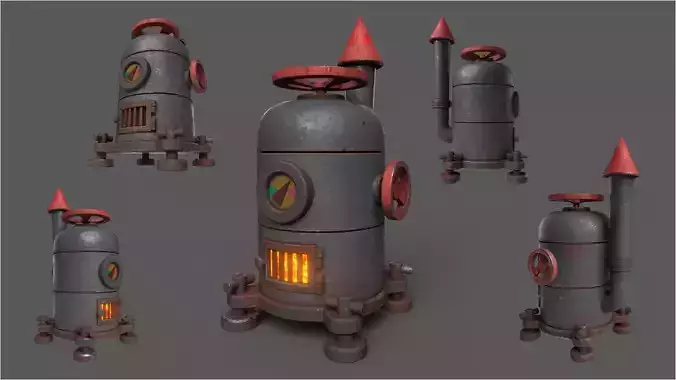Stylized Tabletop Laboratory Device Low-poly 3D model