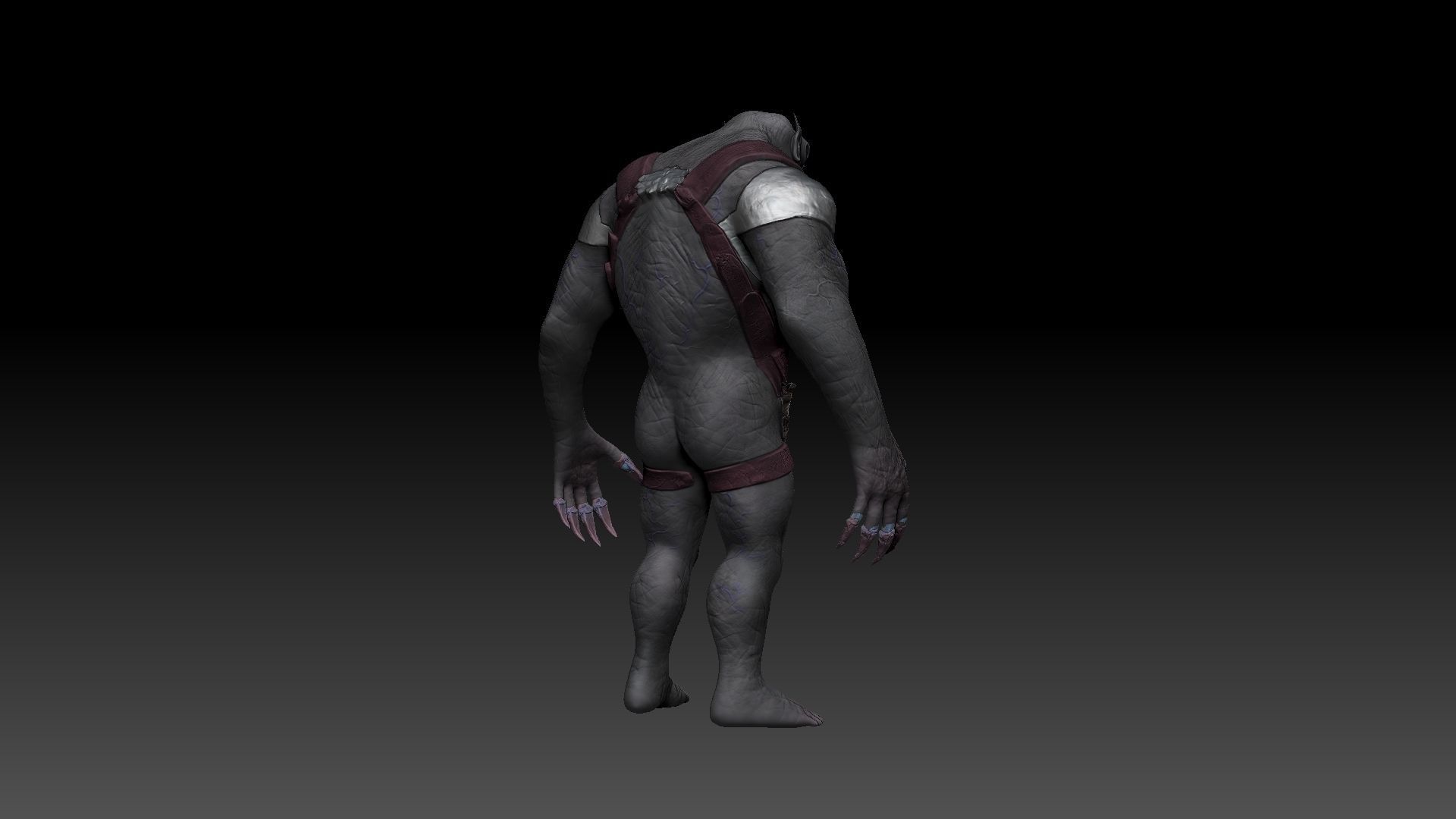 Armored Amphibium Creature Low-poly 3D model_3