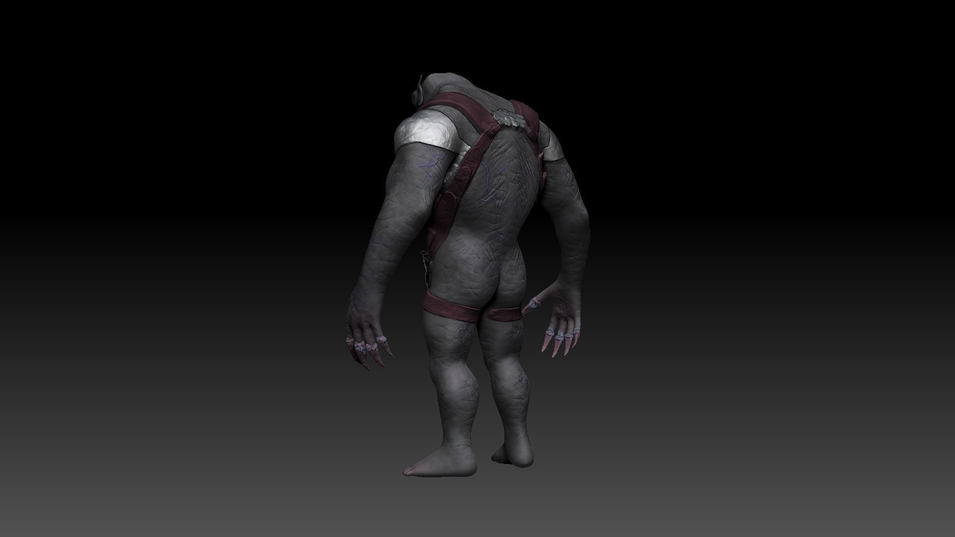 Armored Amphibium Creature Low-poly 3D model_5