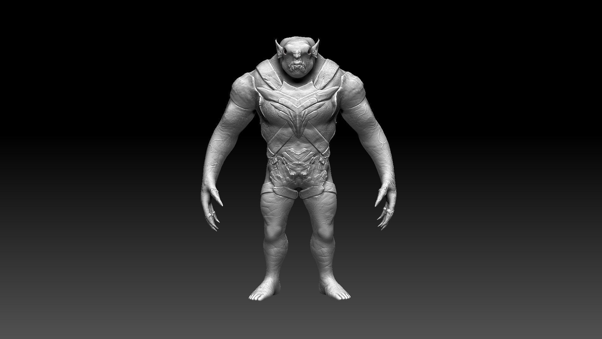 Armored Amphibium Creature Low-poly 3D model_8