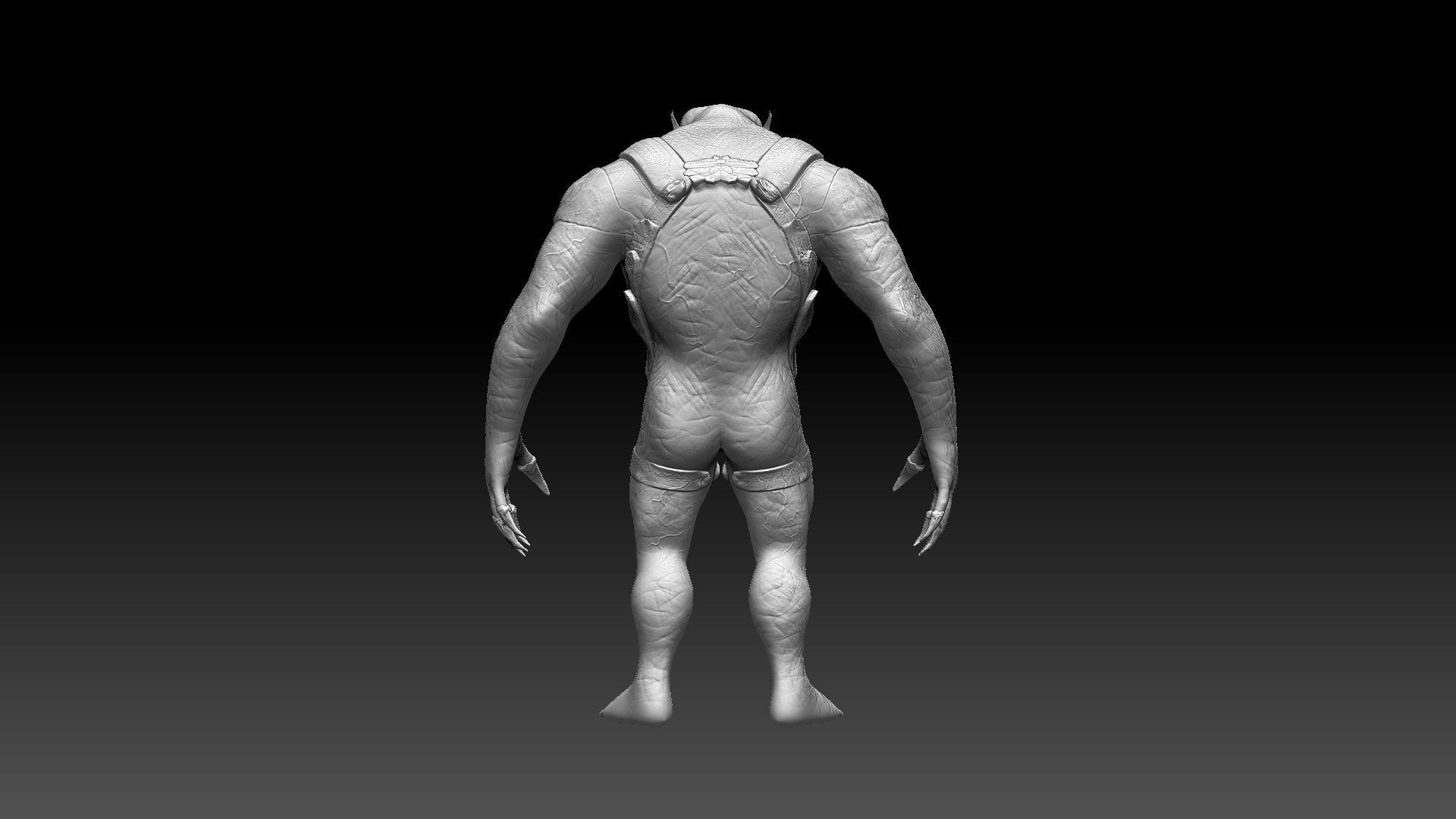 Armored Amphibium Creature Low-poly 3D model_9