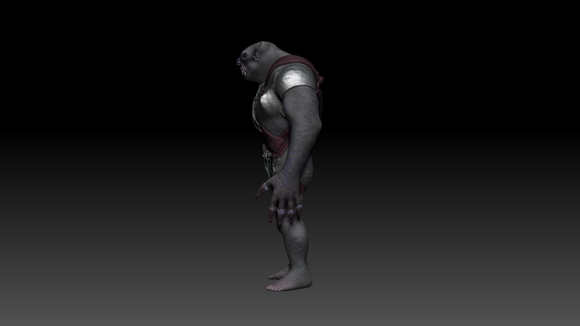 Armored Amphibium Creature Low-poly 3D model_6