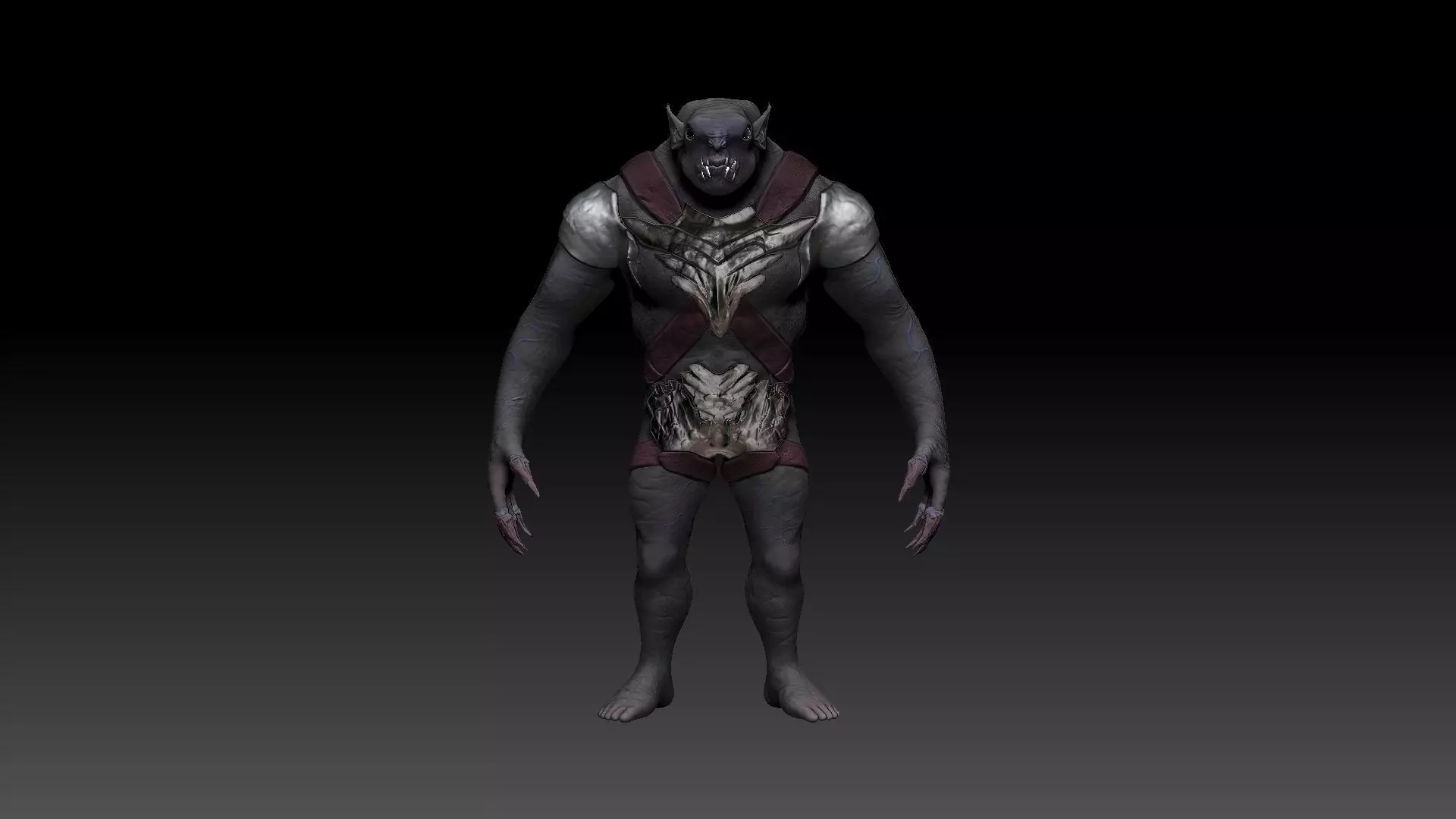 Armored Amphibium Creature Low-poly 3D model_0