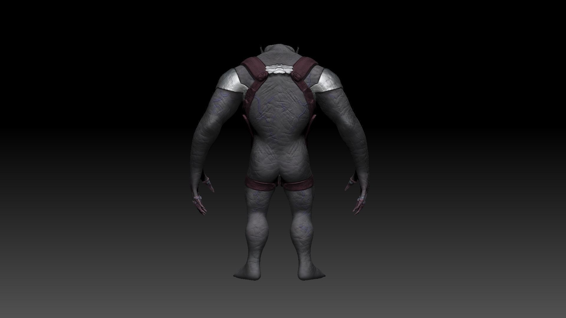 Armored Amphibium Creature Low-poly 3D model_4